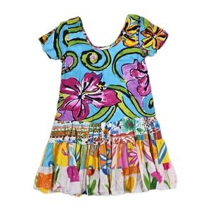 Vintage Jams World Hattie Dress Womens Small Ruffle Skirt‎ Tiered Floral Print
